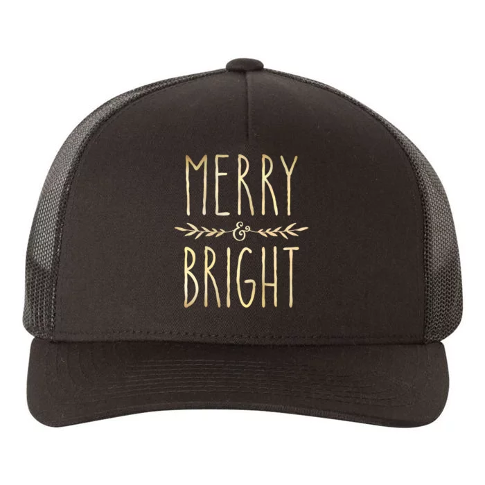 Merry And Bright Christmas Gifts Xmas Tree Yupoong Adult 5-Panel Trucker Hat