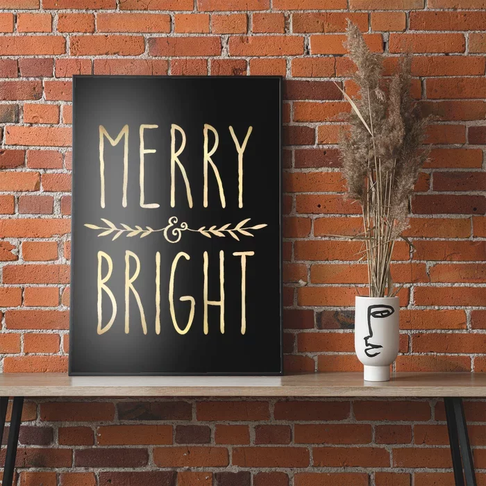 Merry And Bright Christmas Gifts Xmas Tree Poster