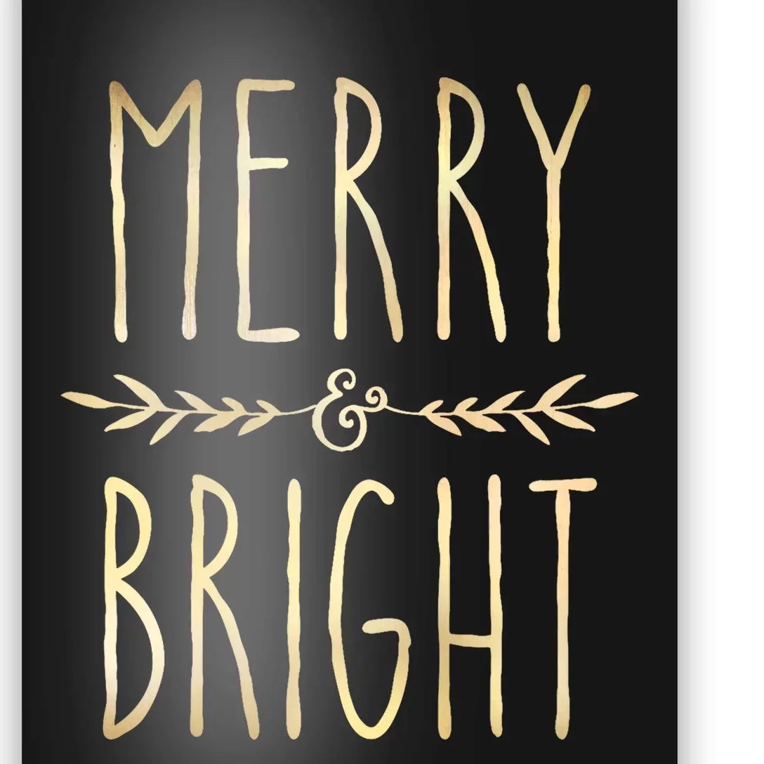 Merry And Bright Christmas Gifts Xmas Tree Poster