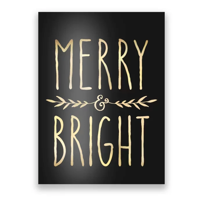 Merry And Bright Christmas Gifts Xmas Tree Poster