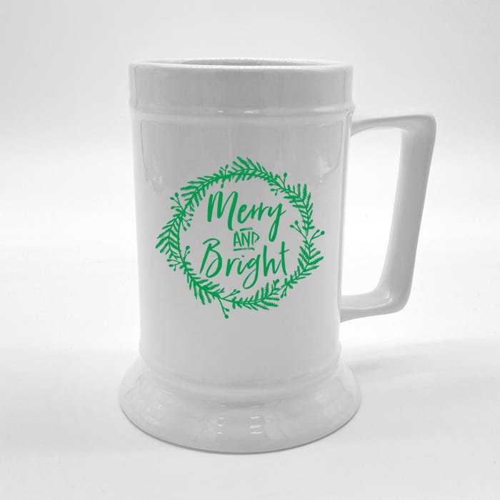 Merry And Bright Christmas Holiday Cheer Party Jesus Front & Back Beer Stein