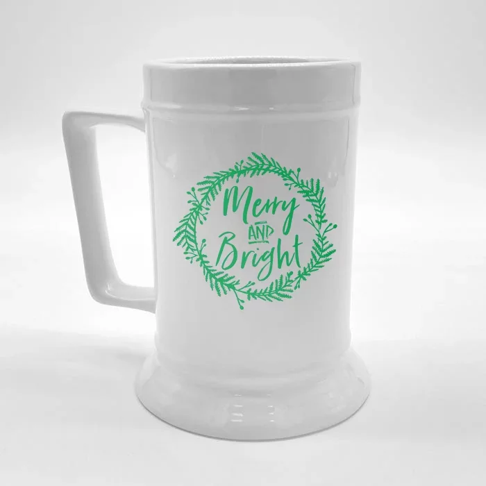 Merry And Bright Christmas Holiday Cheer Party Jesus Front & Back Beer Stein