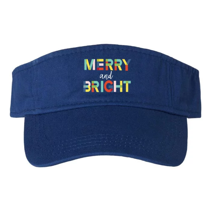 Merry And Bright Christmas Holiday Colorful Cheerful Cool Gift Valucap Bio-Washed Visor