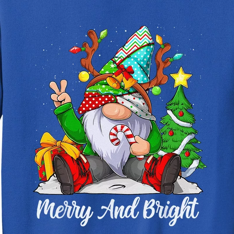 Merry And Bright Christmas Gnome Family Pajamas Matching Tall Sweatshirt