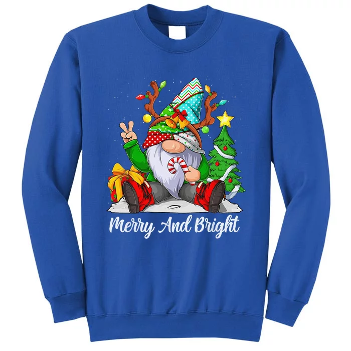 Merry And Bright Christmas Gnome Family Pajamas Matching Tall Sweatshirt