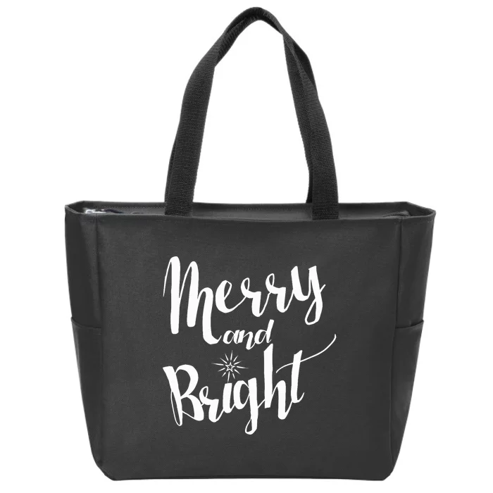 Merry And Bright For Christmas Carolling Zip Tote Bag