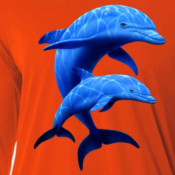 Mama And Baby Dolphin Cooling Performance Long Sleeve Crew