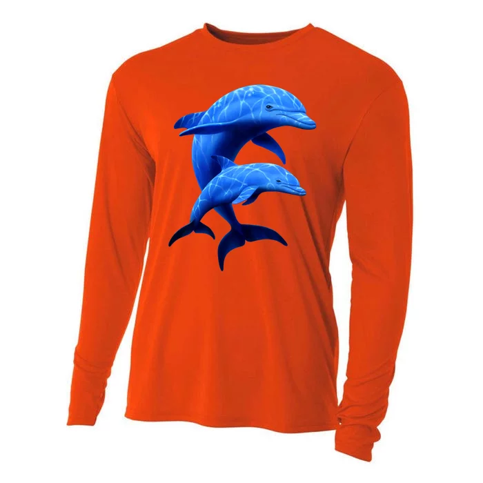 Mama And Baby Dolphin Cooling Performance Long Sleeve Crew