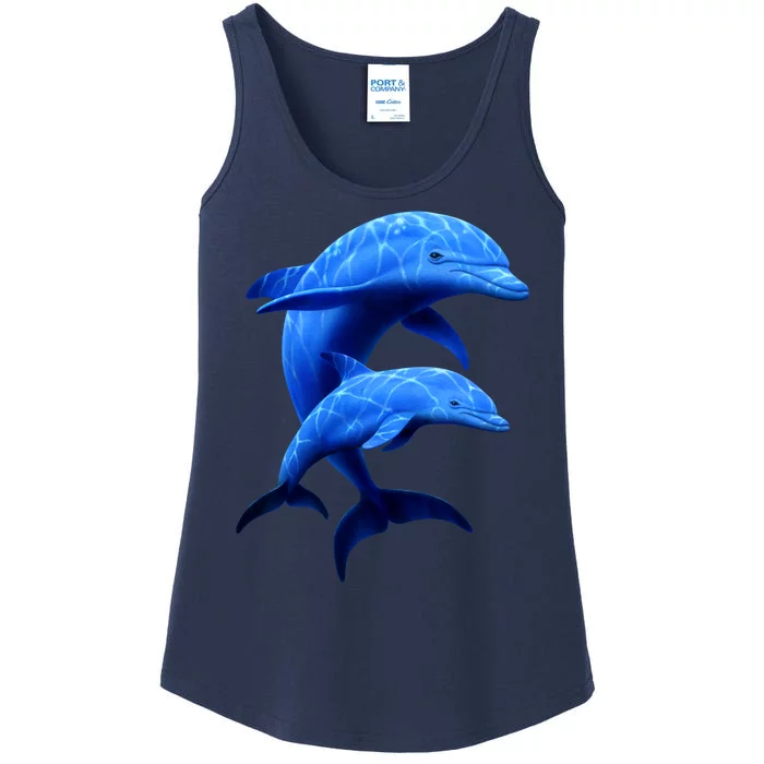 Mama And Baby Dolphin Ladies Essential Tank