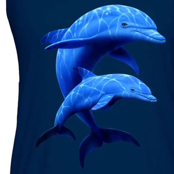 Mama And Baby Dolphin Ladies Essential Flowy Tank