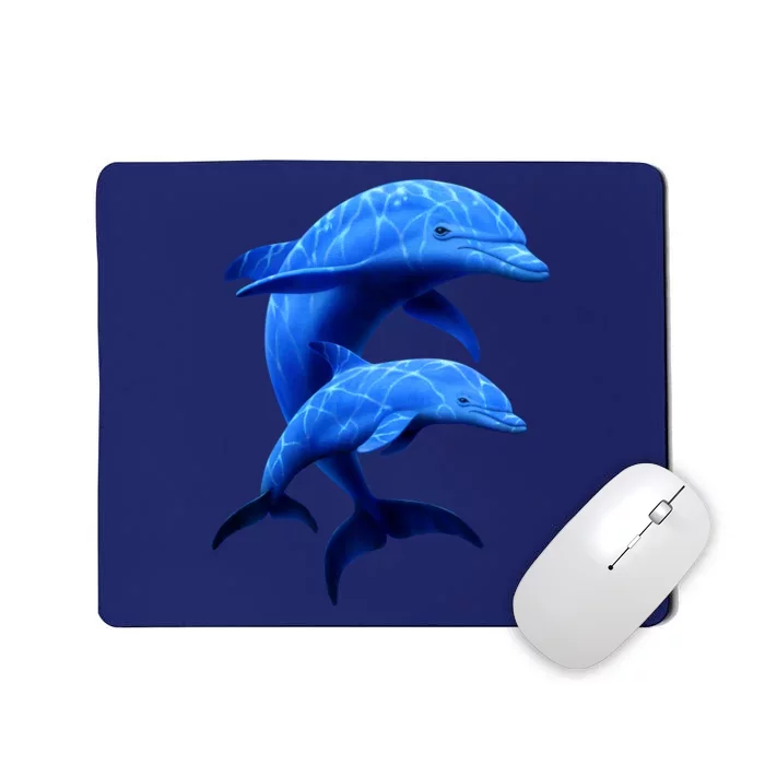 Mama And Baby Dolphin Mousepad