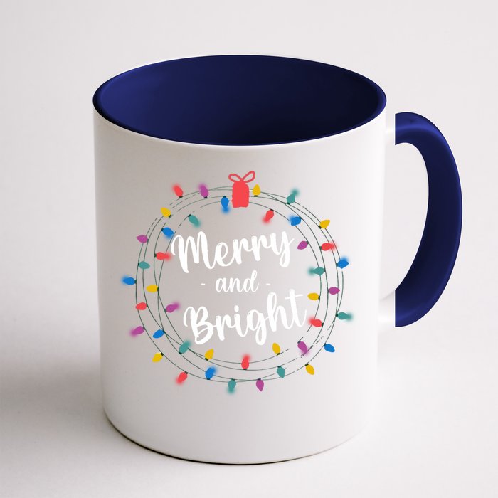 Merry And Bright Christmas Lights Family Matching Pajamas Long Sleeve Front & Back Coffee Mug