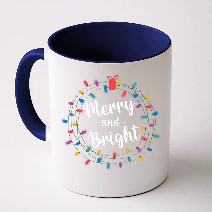 Merry And Bright Christmas Lights Family Matching Pajamas Long Sleeve Front & Back Coffee Mug