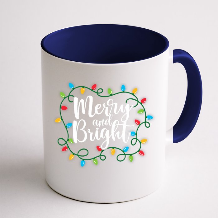 Merry And Bright Christmas Lights Family Matching Pajamas Front & Back Coffee Mug