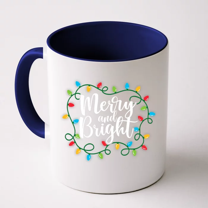 Merry And Bright Christmas Lights Family Matching Pajamas Front & Back Coffee Mug