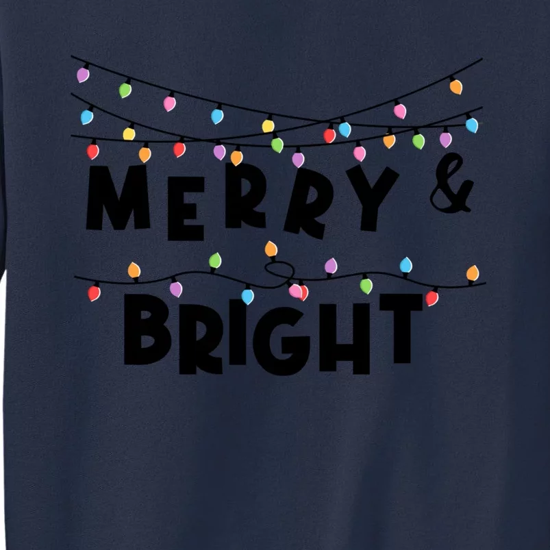 Merry And Bright Christmas Tree Lights Xmas Light String Gift Sweatshirt