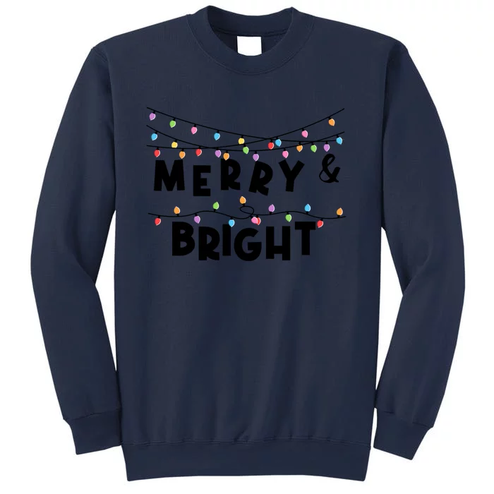 Merry And Bright Christmas Tree Lights Xmas Light String Gift Sweatshirt