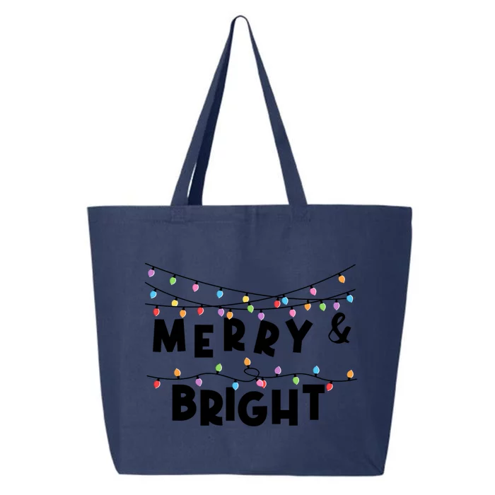 Merry And Bright Christmas Tree Lights Xmas Light String Gift 25L Jumbo Tote