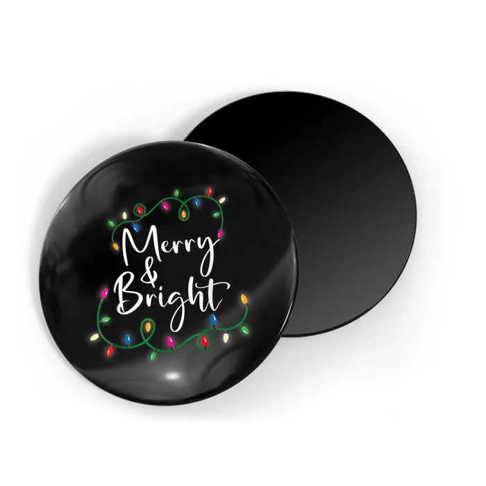 Merry And Bright Christmas Lights Xmas Holiday Family Match Magnet