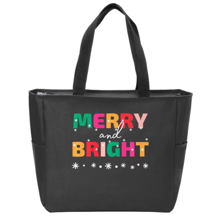 Merry And Bright Winter Holiday Christmas Hannukah Kwanzaa Premium Zip Tote Bag