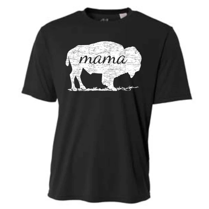 Mama American Buffalo Bison Gift Cooling Performance Crew T-Shirt