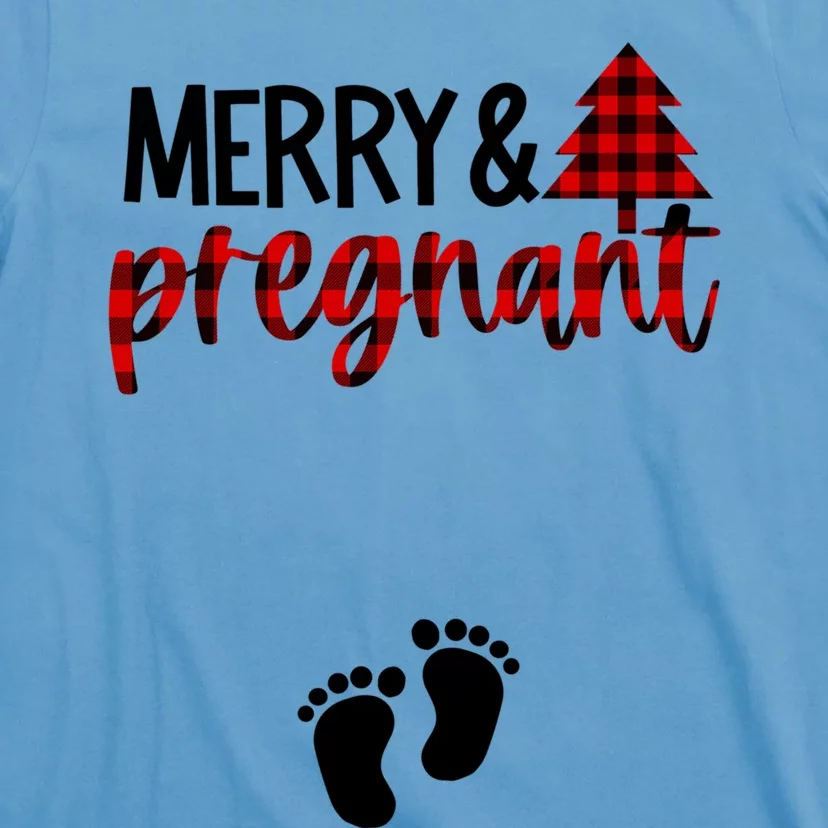 Merry And Bright Pregnant Christmas Pregnancy Announcet Funny Gift T-Shirt