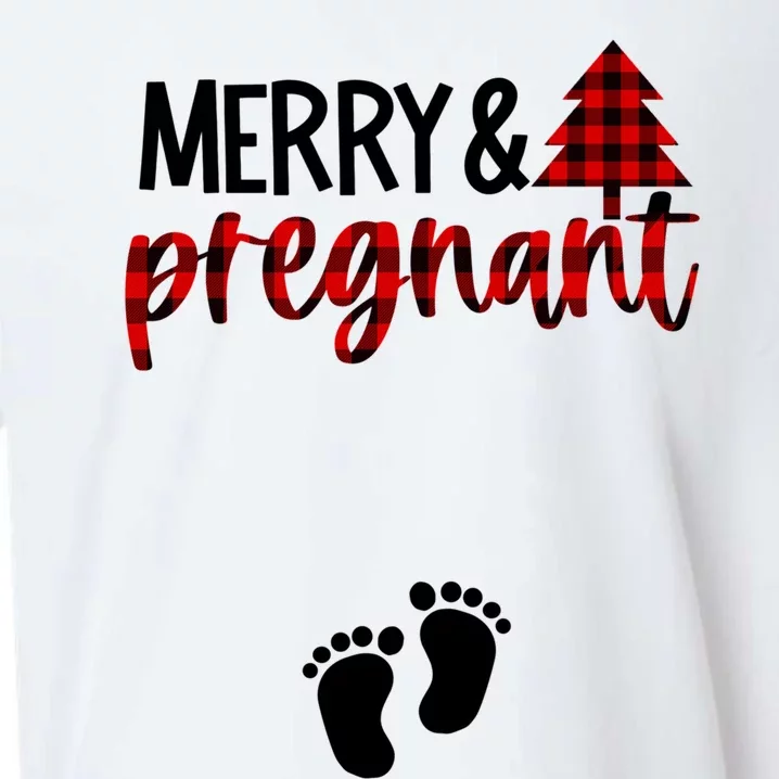 Merry And Bright Pregnant Christmas Pregnancy Announcet Funny Gift Sueded Cloud Jersey T-Shirt