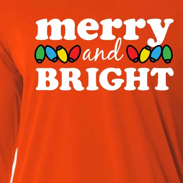 Merry And Bright Christmas Lights Hoodie Cooling Performance Long Sleeve Crew