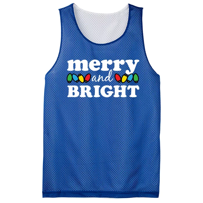 Merry And Bright Christmas Lights Hoodie Mesh Reversible Basketball Jersey Tank