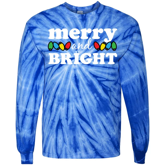 Merry And Bright Christmas Lights Hoodie Tie-Dye Long Sleeve Shirt