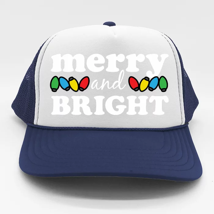 Merry And Bright Christmas Lights Hoodie Trucker Hat