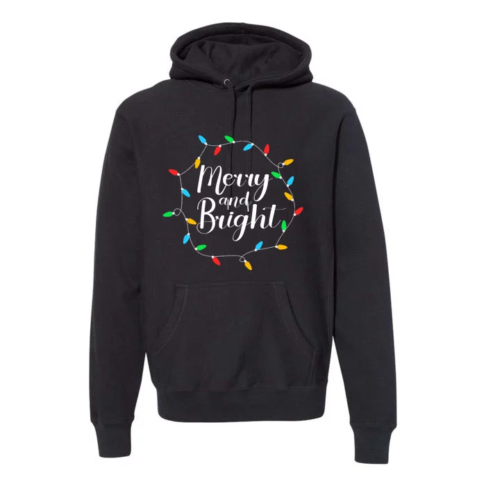 Merry And Bright Christmas Lights Premium Hoodie