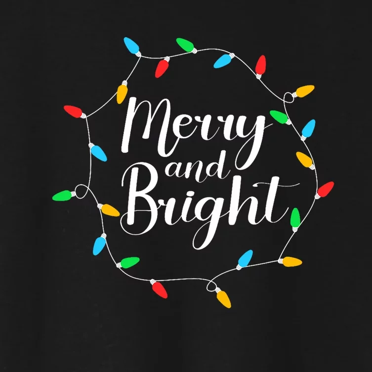 Merry And Bright Christmas Lights Women's Crop Top Tee