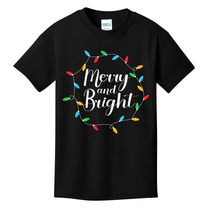 Merry And Bright Christmas Lights Kids T-Shirt