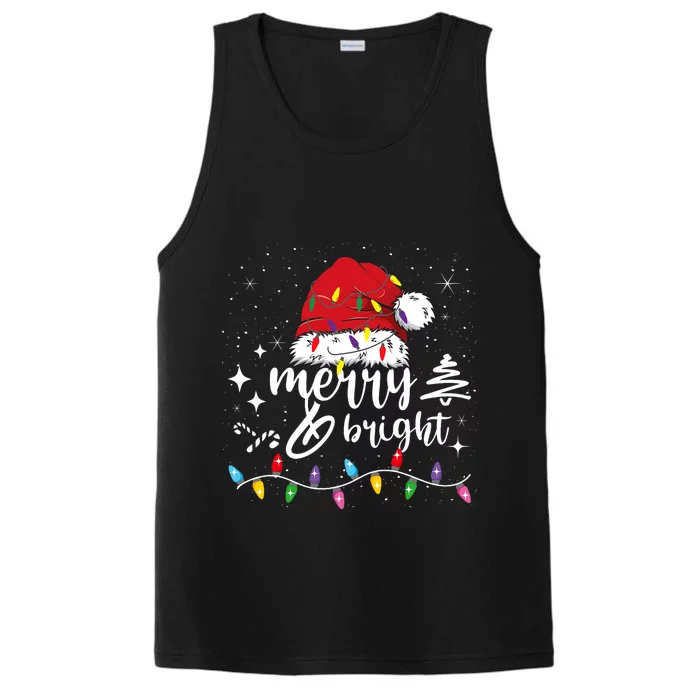 Merry And Bright Christmas Lights Xmas Performance Tank