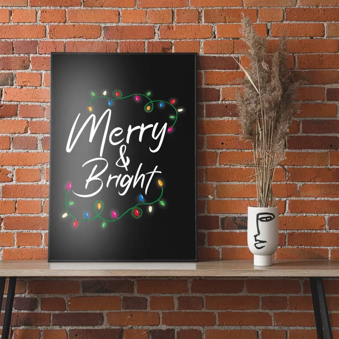 Merry And Bright Christmas Lights Xmas Holiday Family Match Poster