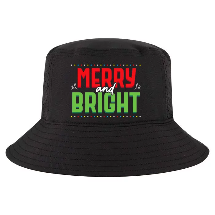 Merry And Bright Christmas Lights Xmas Party Holiday Cool Comfort Performance Bucket Hat