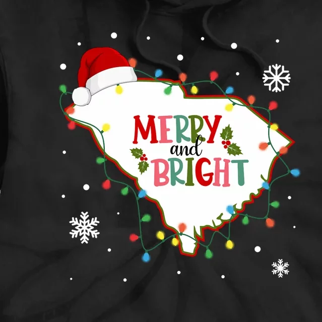 Merry And Bright Christmas Lights Xmas South Carolina State Tie Dye Hoodie