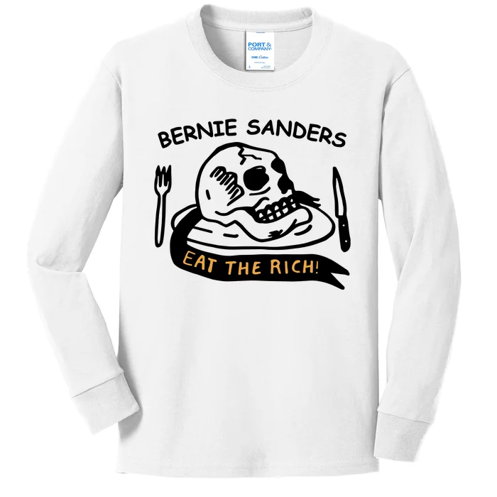 Max Azzarello Bernie Sanders Eat The Rich Kids Long Sleeve Shirt