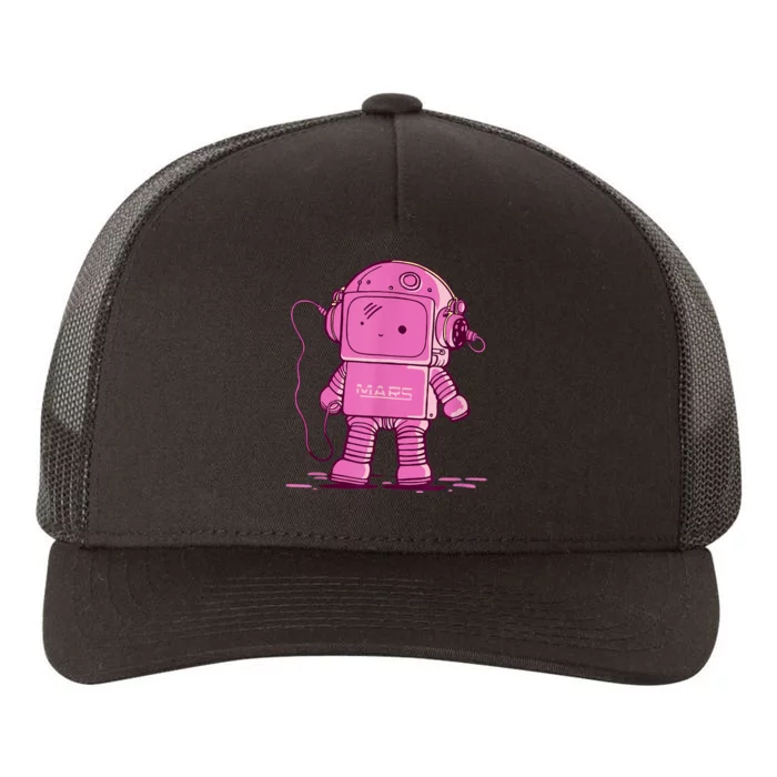 Mars Astro Bot Pink Yupoong Adult 5-Panel Trucker Hat