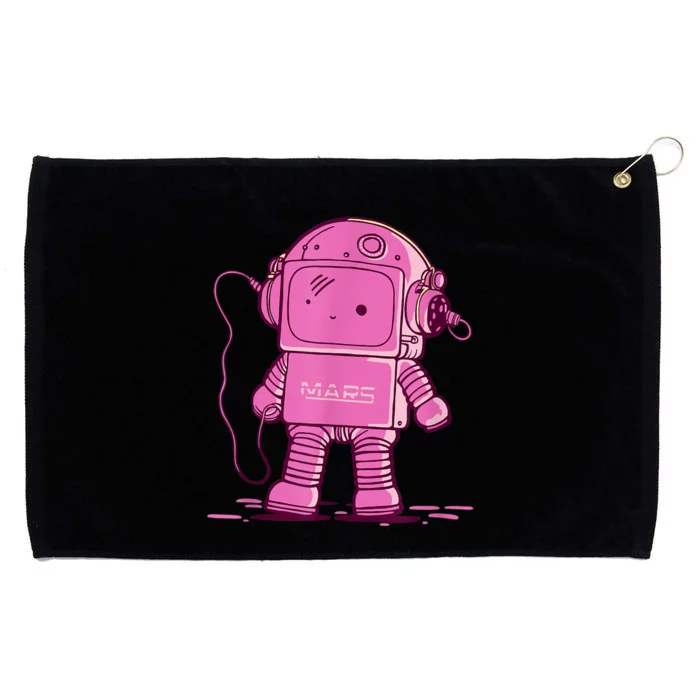 Mars Astro Bot Pink Grommeted Golf Towel