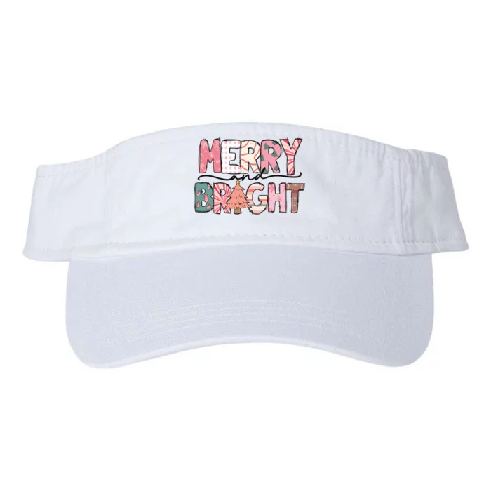 Merry And Bright Pink Christmas Valucap Bio-Washed Visor