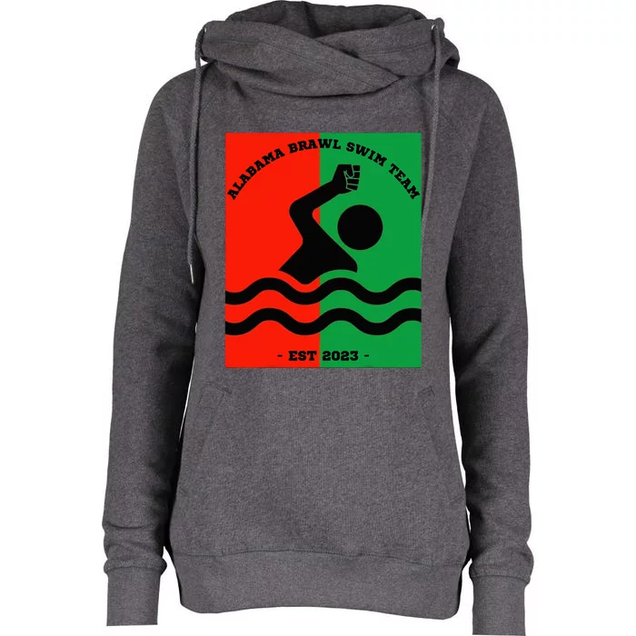 Montgomery Alabama Brawl Swim Team Womens Funnel Neck Pullover Hood