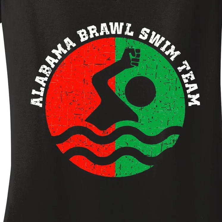 Montgomery Alabama Brawl Swim Team Graphic Top Women's V-Neck T-Shirt