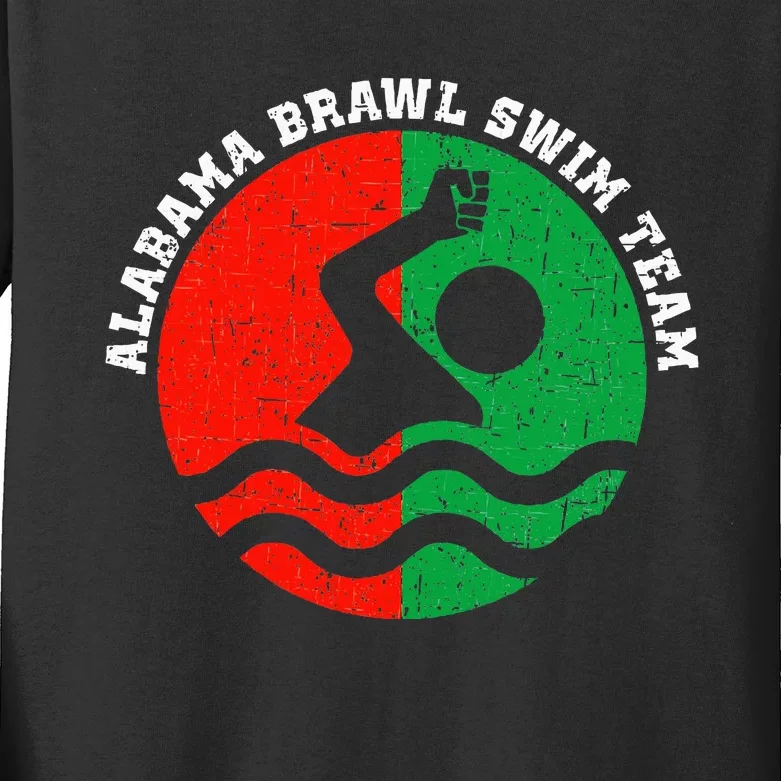 Montgomery Alabama Brawl Swim Team Graphic Top Kids Long Sleeve Shirt