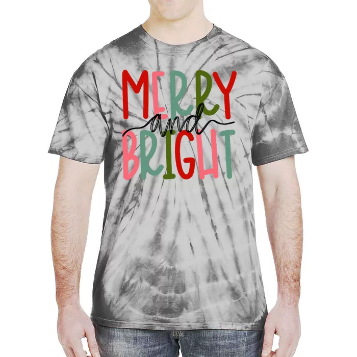 Merry And Bright Christmas Tie-Dye T-Shirt