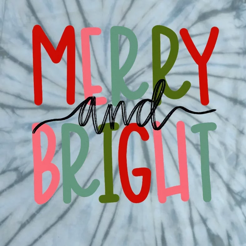 Merry And Bright Christmas Tie-Dye T-Shirt