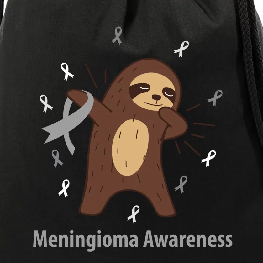 Meningioma Awareness Brain Cancer Related Sloth Ribbon Gift Drawstring Bag