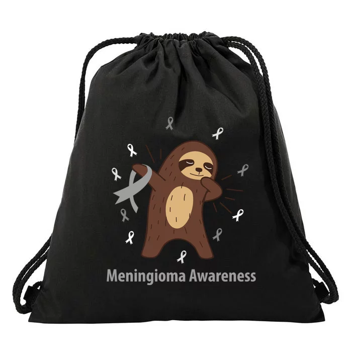 Meningioma Awareness Brain Cancer Related Sloth Ribbon Gift Drawstring Bag