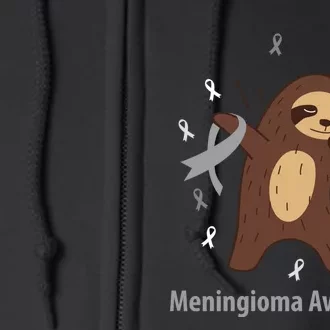 Meningioma Awareness Brain Cancer Related Sloth Ribbon Gift Full Zip Hoodie